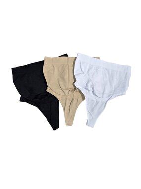 NIP 3-Pack Seamless High-Waisted Thong Shapewear Set | Medium